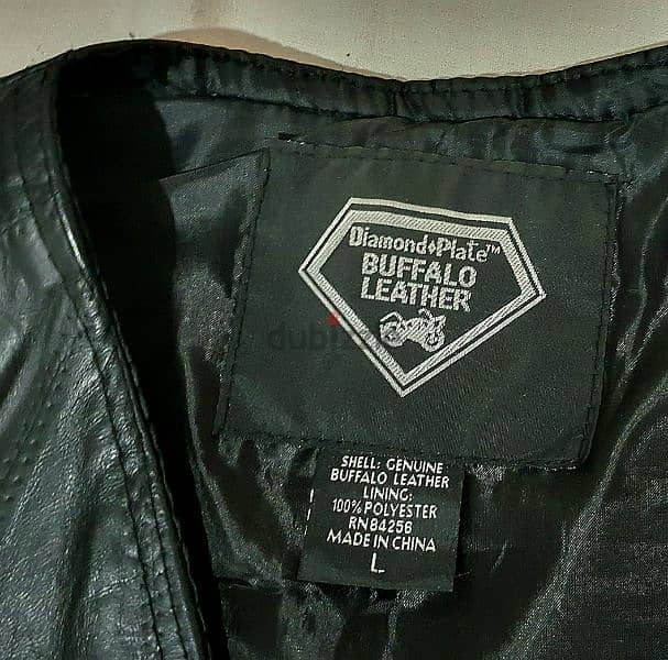 Real Buffalo Leather Biker Vest size L 2