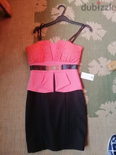 dress somon and black size 38