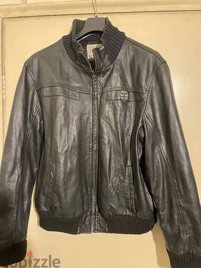 DX black leather jacket size xl