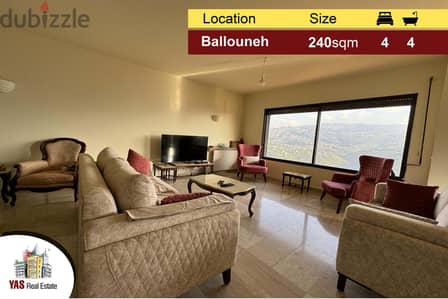 Ballouneh 240m2 | Well Maintained | Panoramic View | Prime Location |