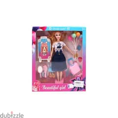 Beautiful Girl Doll With Balloons And Travel Bag