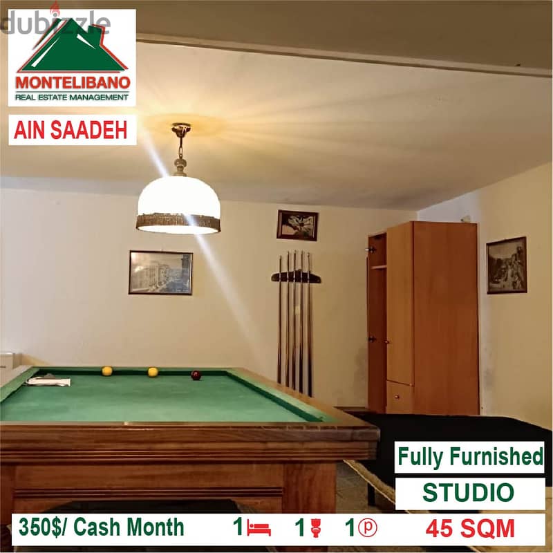 350$/Cash Month!! Studio for rent in Ain Saadeh!! 1