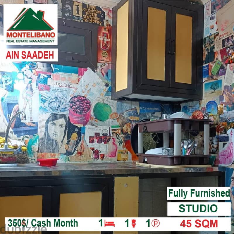 350$/Cash Month!! Studio for rent in Ain Saadeh!! 2