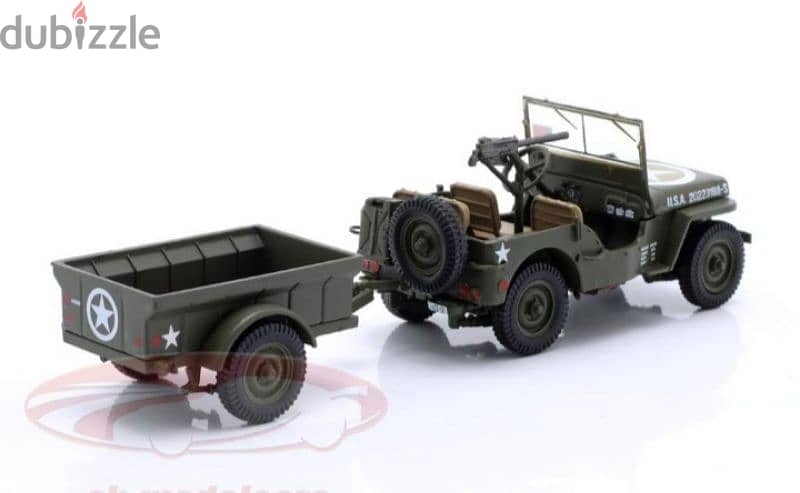 Jeep Willys (Army) diecast car model 1;43. 3