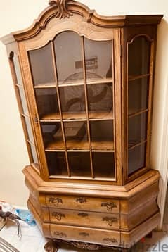 french vitrine antique, lion stand feet for sale