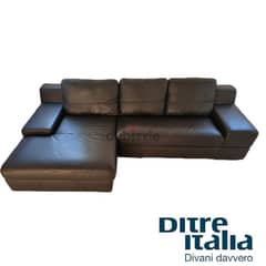 ditre italia brand L shape leather sofa. Made in Italy. 6500 euros