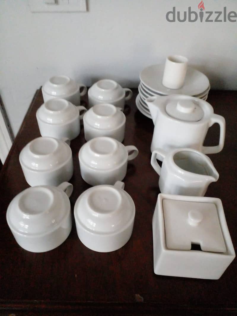 Full set of 19 white tea service 1
