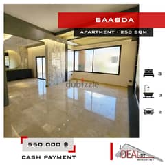 Apartment for sale in baabda 250 SQM REF#AeA16036