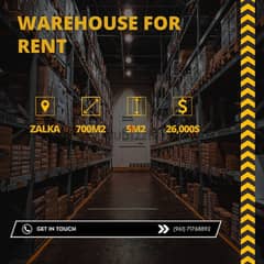 JH23-3127 700m warehouse for rent in Zalka , $ 2100 cash per month 0