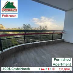 400$Cash/Month!!Apartment for rent in Feitroun!!