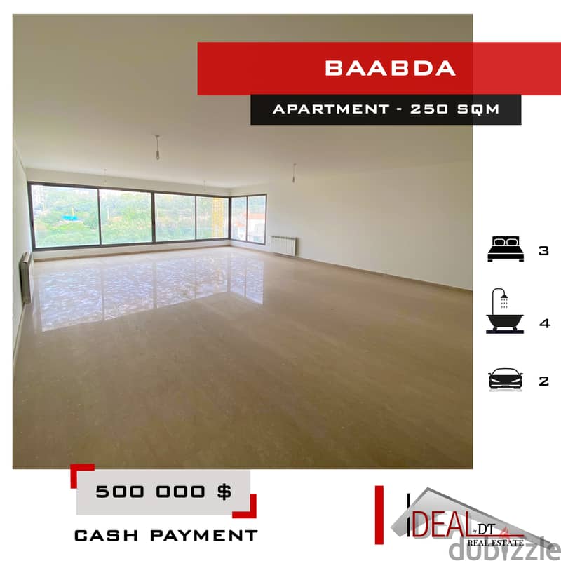 Apartment for sale in baabda 250 SQM REF#Ms82082 0