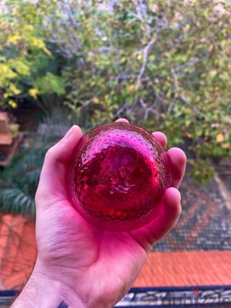 Hand Blown Glass Strawberry Shape Artifact 2