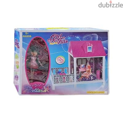 Children Wooden Toy House With Doll