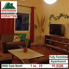 950$/Cash Month!! Apartment for rent in Koraytem!!