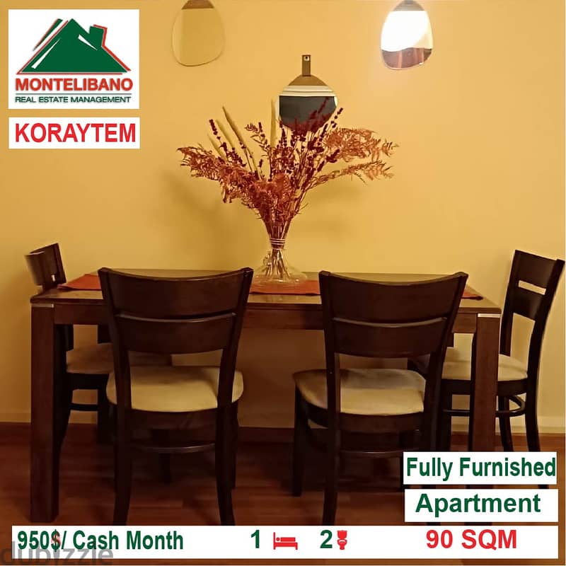 950$/Cash Month!! Apartment for rent in Koraytem!! 1