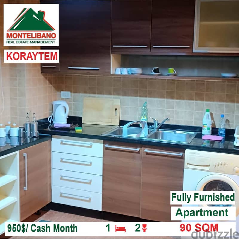 950$/Cash Month!! Apartment for rent in Koraytem!! 2