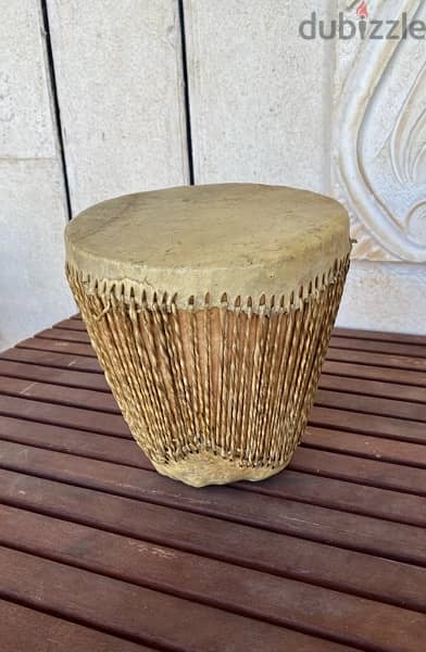 Vintage African Drum Handmade Leather طبلة افريقية 2