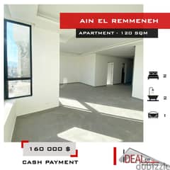 Apartment for sale in ain el remmeneh 120 SQM REF#JPT22114