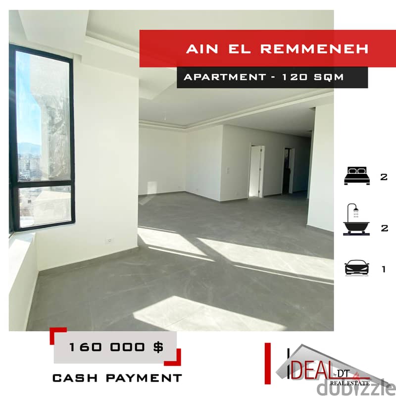 Apartment for sale in ain el remmeneh 120 SQM REF#JPT22114 0