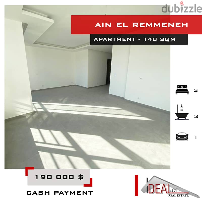 Apartment for sale in ain el remmeneh 140 SQM REF#JPT22115 0