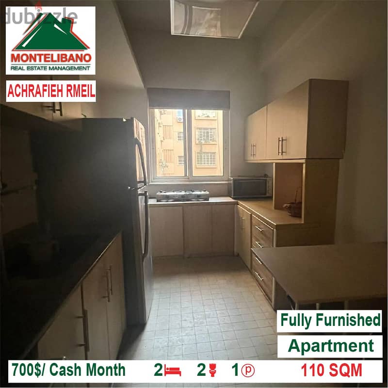 700$/Cash Month!! Apartment for rent in Achrafieh Rmeil!! 2