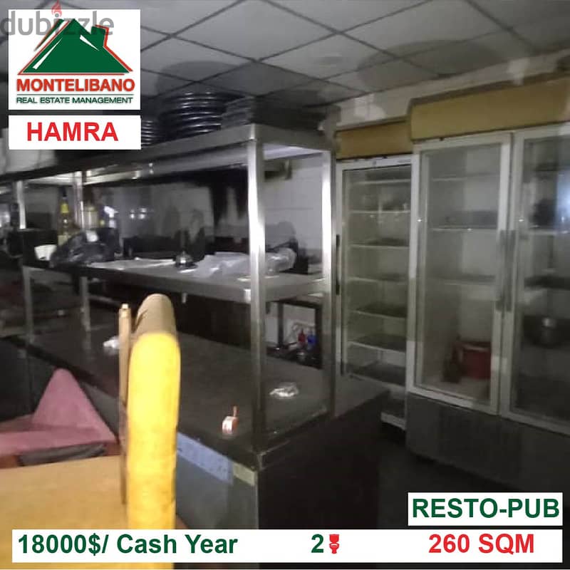 18000$/Cash Year!! Resto-Pub for rent in Hamra!! 1