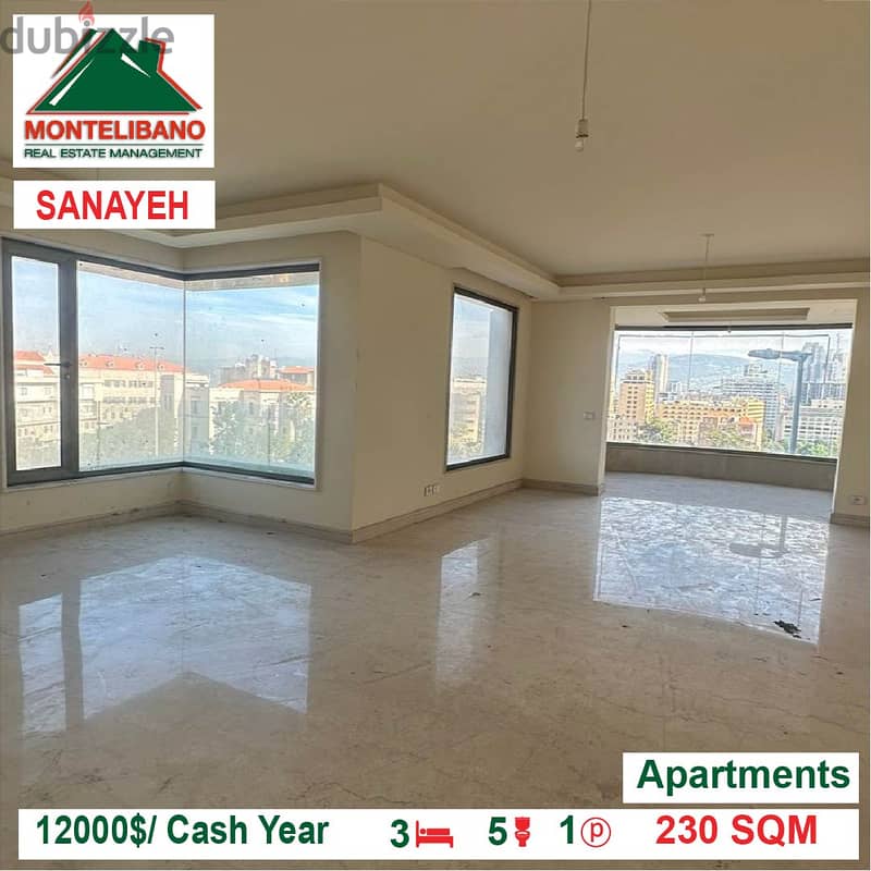 12000$/Cash Year!! Apartments for rent in Sanayeh!! 0