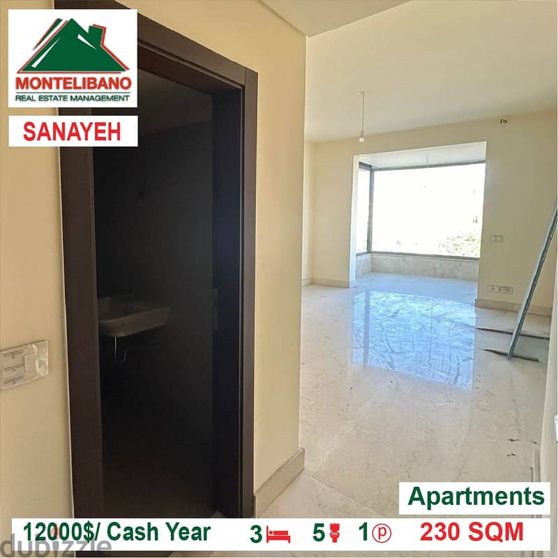 12000$/Cash Year!! Apartments for rent in Sanayeh!! 1