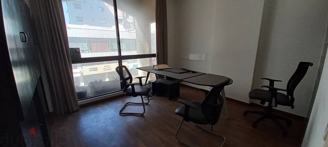 Furnished Office on Jal El Dib highway for rentمكتب مفروش على طريق جل 1