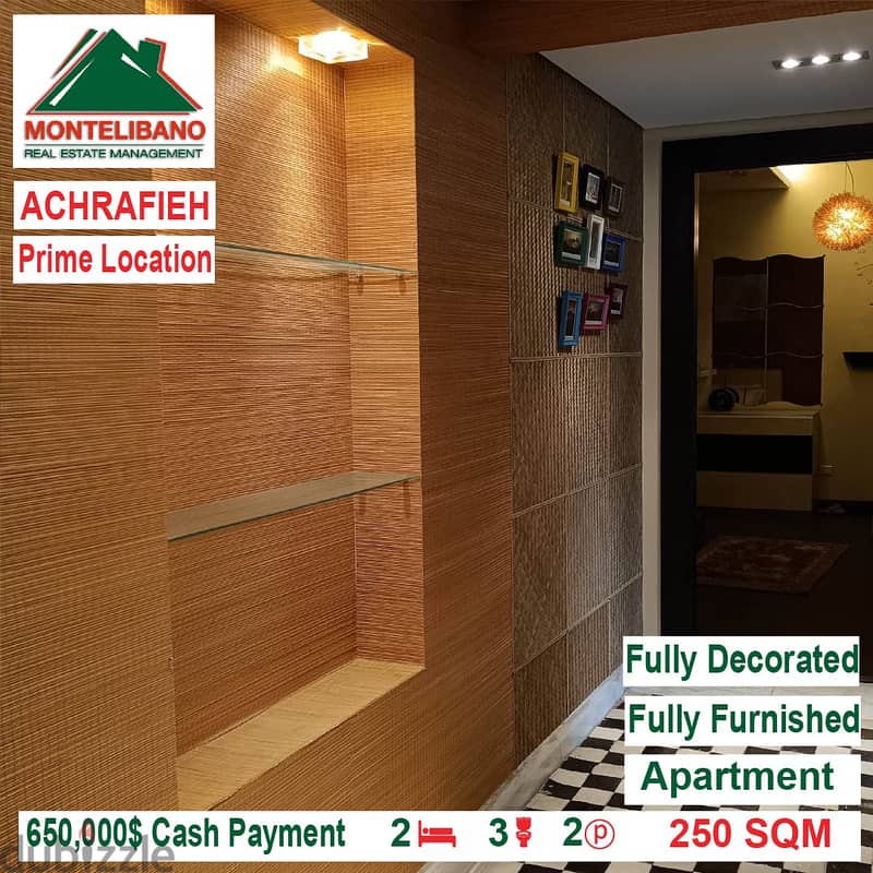 650,000$Cash Payment! Apartment for sale in Achrafieh! Prime Location! 7