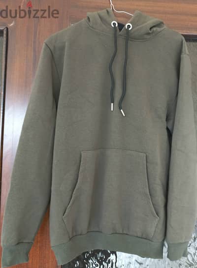 A  Dark Green Hoodie, fleeced inside,made in Turkey