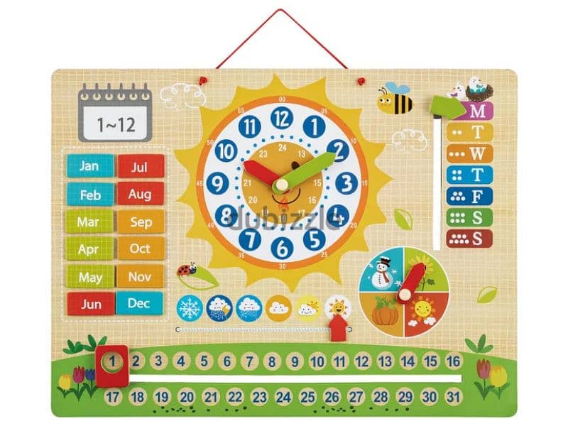 magnetic clock wooden toy 0