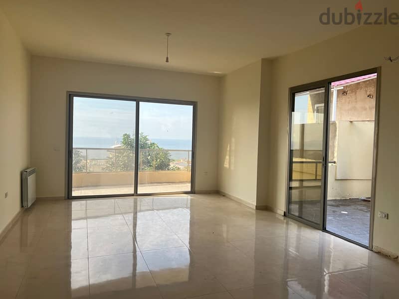 120 m2 apartment + 65m2 terrace + open sea view for sale Kfaryassein 1