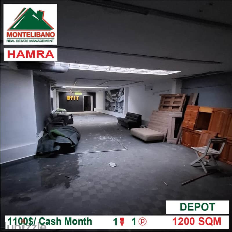 1100$/Cash Month!! Depot for rent in Hamra!! 0