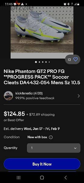 nike phantom. gt2 elite pro edition bought from. ebay usa at 170$ 4