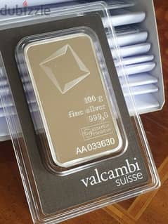100 grams valcambi silver 999