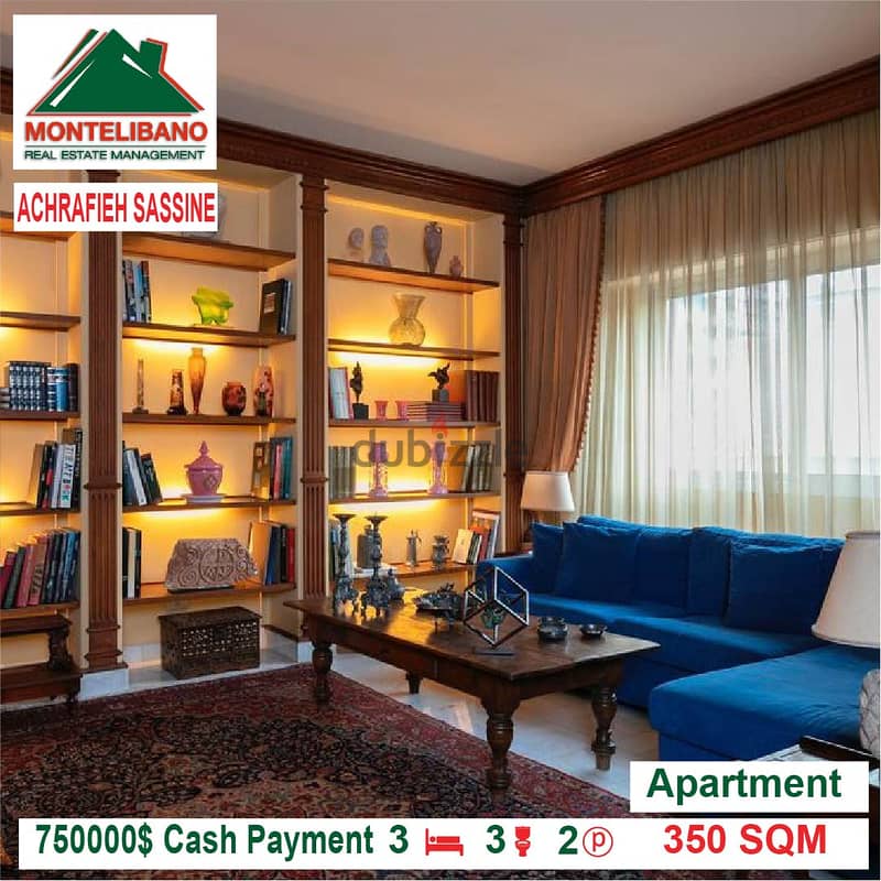 750,000$ Cash Payment!! Apartment for sale in Achrafieh Sassine!! 1