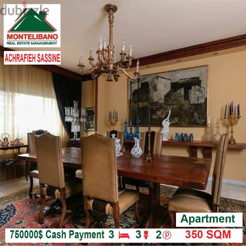 750,000$ Cash Payment!! Apartment for sale in Achrafieh Sassine!! 2