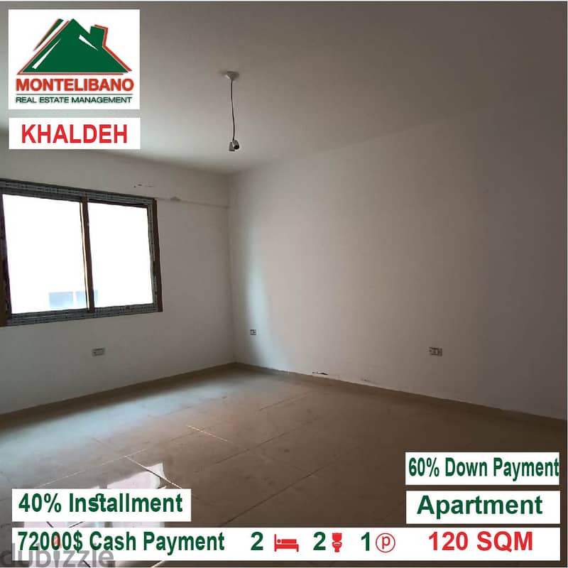 72000$ Cash Payment!! Apartment for sale in Khaldeh!! 2