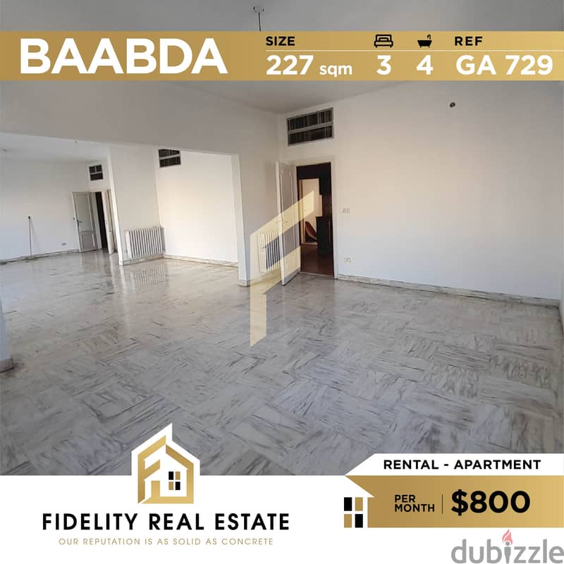 Apartment for rent in Baabda GA729 0