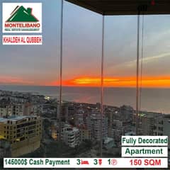 145000$ Cash Payment!! Apartment for sale in Khaldeh El Qubbeh!! 0