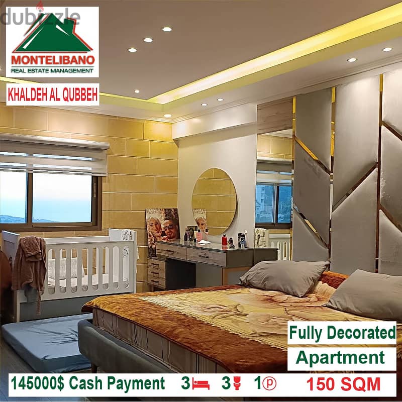 145000$ Cash Payment!! Apartment for sale in Khaldeh El Qubbeh!! 4