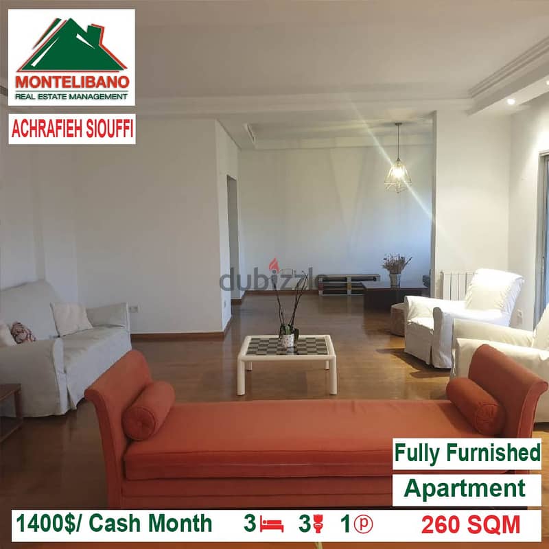 1400$/Cash Month!! Apartment for rent in Achrafieh Siouffi!! 1