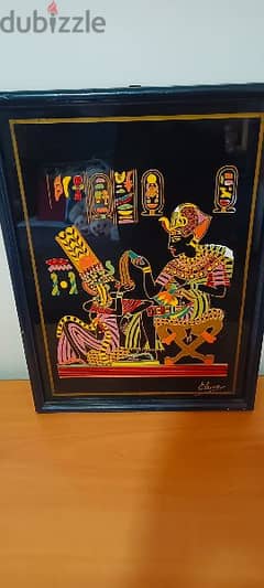 vintage Egyptian papyrus painting 0