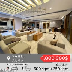 Sahel Alma | 300 sqm + 250 sqm Garden | Fully Decorated