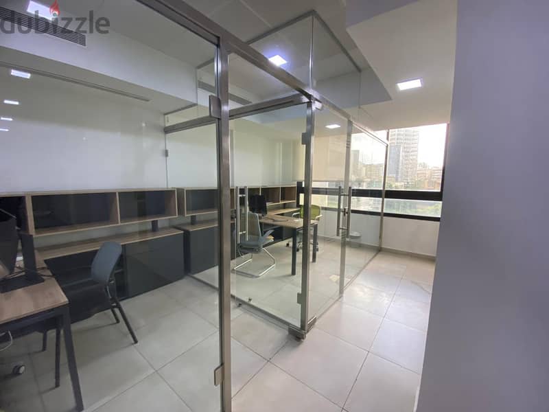 (N. H. ) Furnished&equipped 190m2 office for rent in Dikwene/Sin El Fi 0