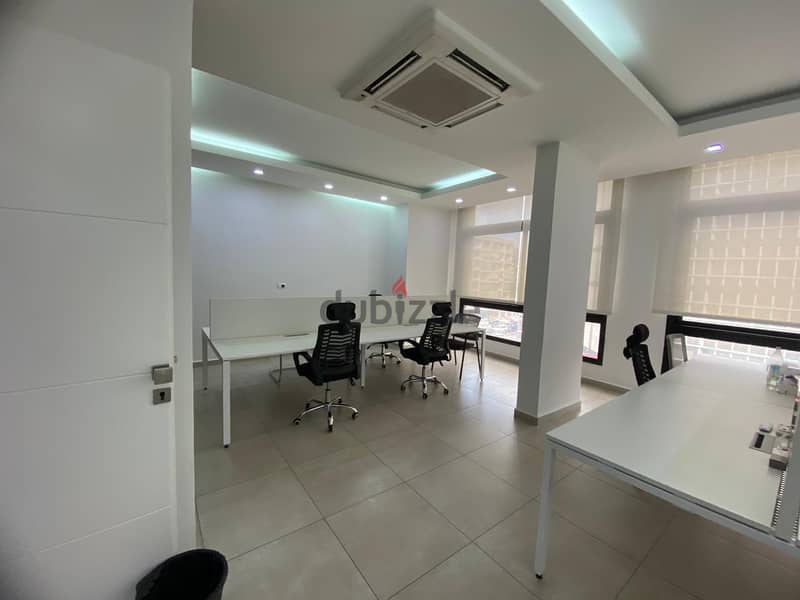 (N. H. ) Furnished&equipped 190m2 office for rent in Dikwene/Sin El Fi 2