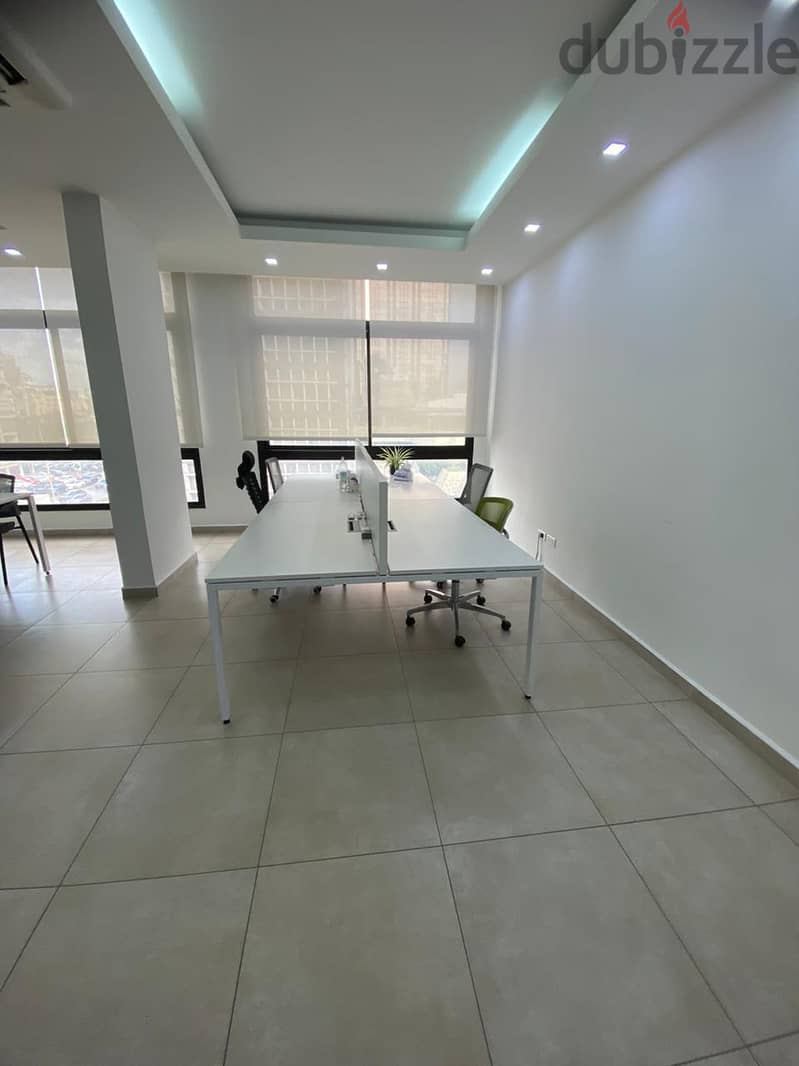 (N. H. ) Furnished&equipped 190m2 office for rent in Dikwene/Sin El Fi 3