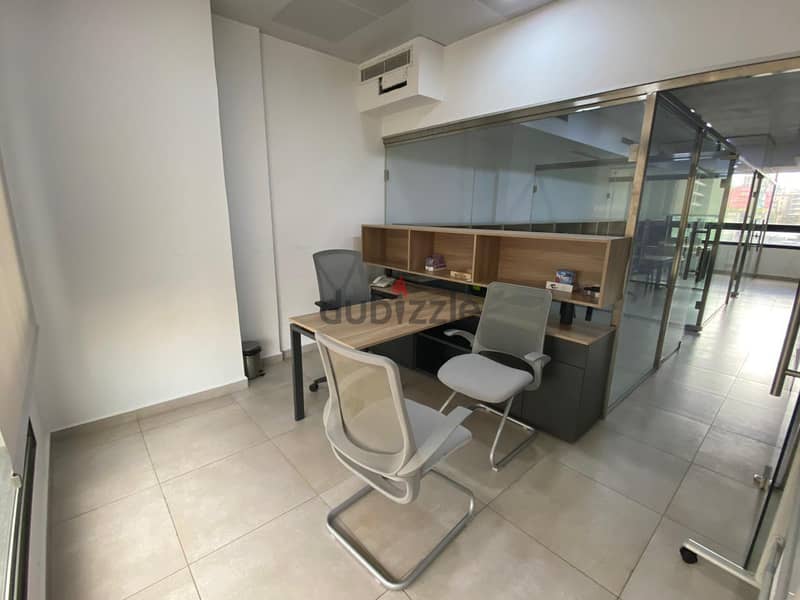 (N. H. ) Furnished&equipped 190m2 office for rent in Dikwene/Sin El Fi 5
