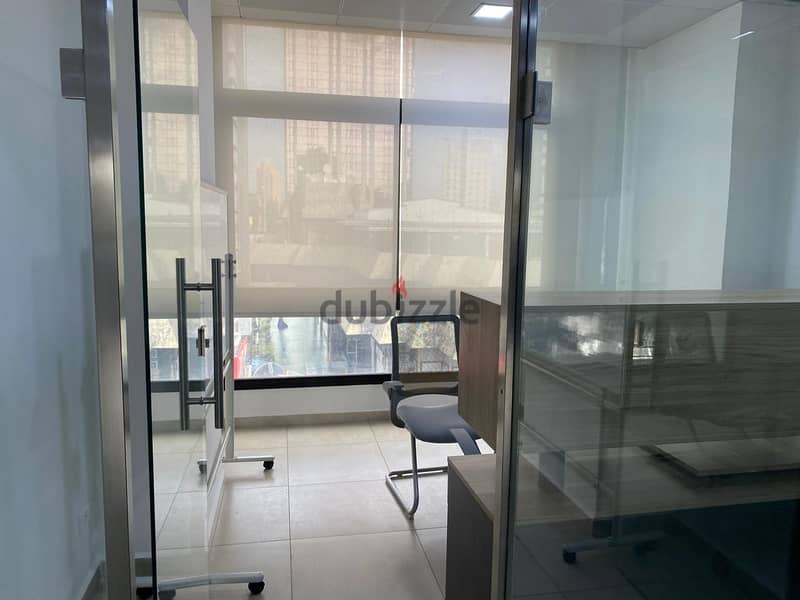 (N. H. ) Furnished&equipped 190m2 office for rent in Dikwene/Sin El Fi 6